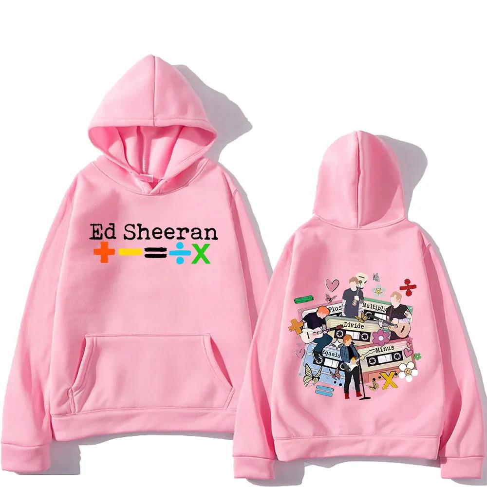Huvtröja Dubbelsidigt tryck Retro Hip Hop Sweatshirt Med fleece Punkkläder Sudaderas Mjuk Huvtröja Ed Sheeran Tour