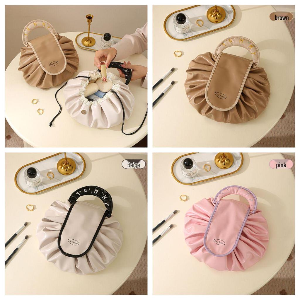 Lazy Person 2025 Waterproof Makeup Bag: Large Capacity Travel Wash Bag with Drawstring