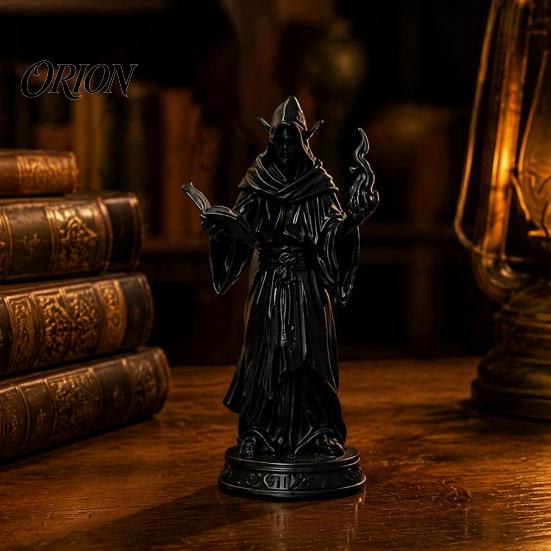 Unique Tabletop Ornament for Fans 3D Printed Elf Wizard Figurine, Dark Magic Gothic Desktop Handcrafted Fantasy Character Model Ornament, Art