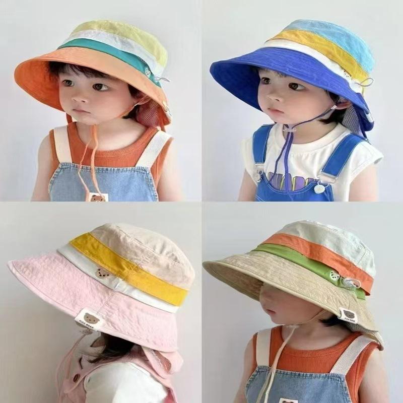 Kids Summer Mesh Sun Hat Breathable UV Protection Bucket Cap for Boys Girls Students Outdoor Yellow Shade
