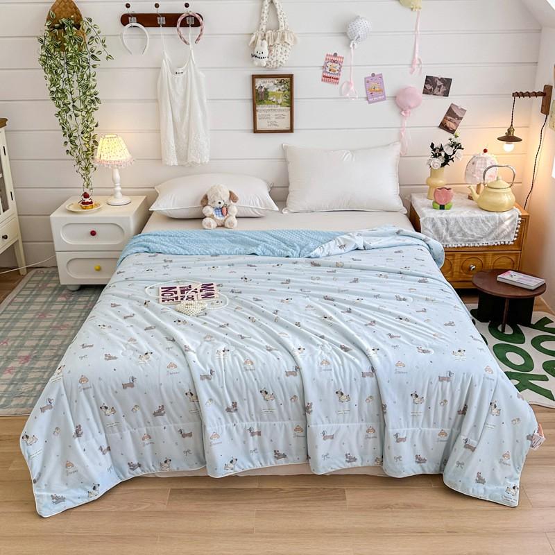 Soft Breathable Cotton-Feel Blanket Kids Lightweight Air Conditioning Quilt 150x200cm 200x230cm