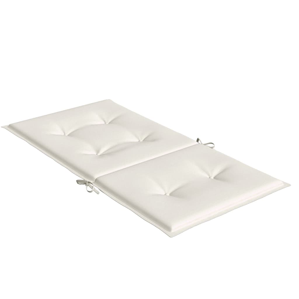 Low Back Chair Cushions 4 pcs Melange Cream 100*50*4 cm Fabric