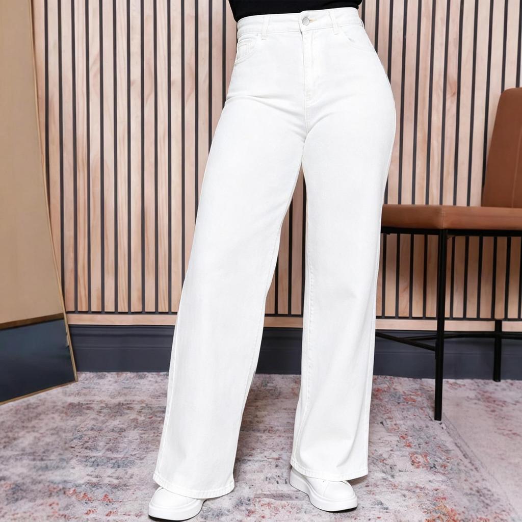 Pantaloni Larghi in Denim Taglie Forti Europei e Americani