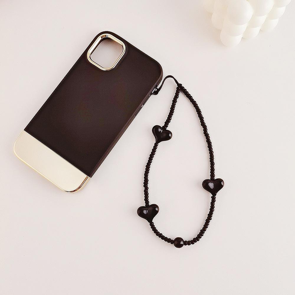 INS wind rice bead chain acrylic love anti-lost hand carry fashion chain short mobile phone chain