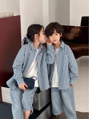 Autumn 2025 Long-Sleeve Sibling Outfits: Trendy Korean-Style Shirts for Brothers and Sisters.