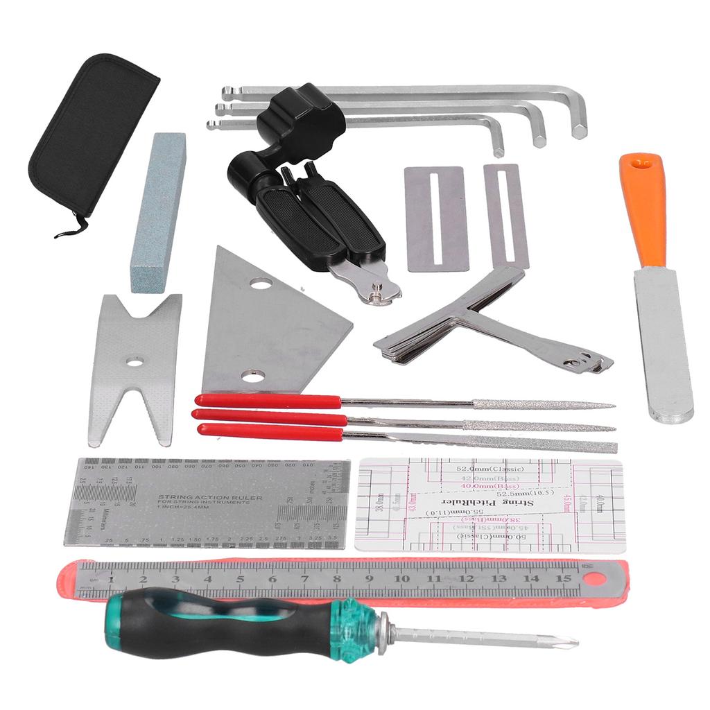 Guitar Repair Tools Polished File Stainless Steel Musical Instrument Measuring Adjustment Kit