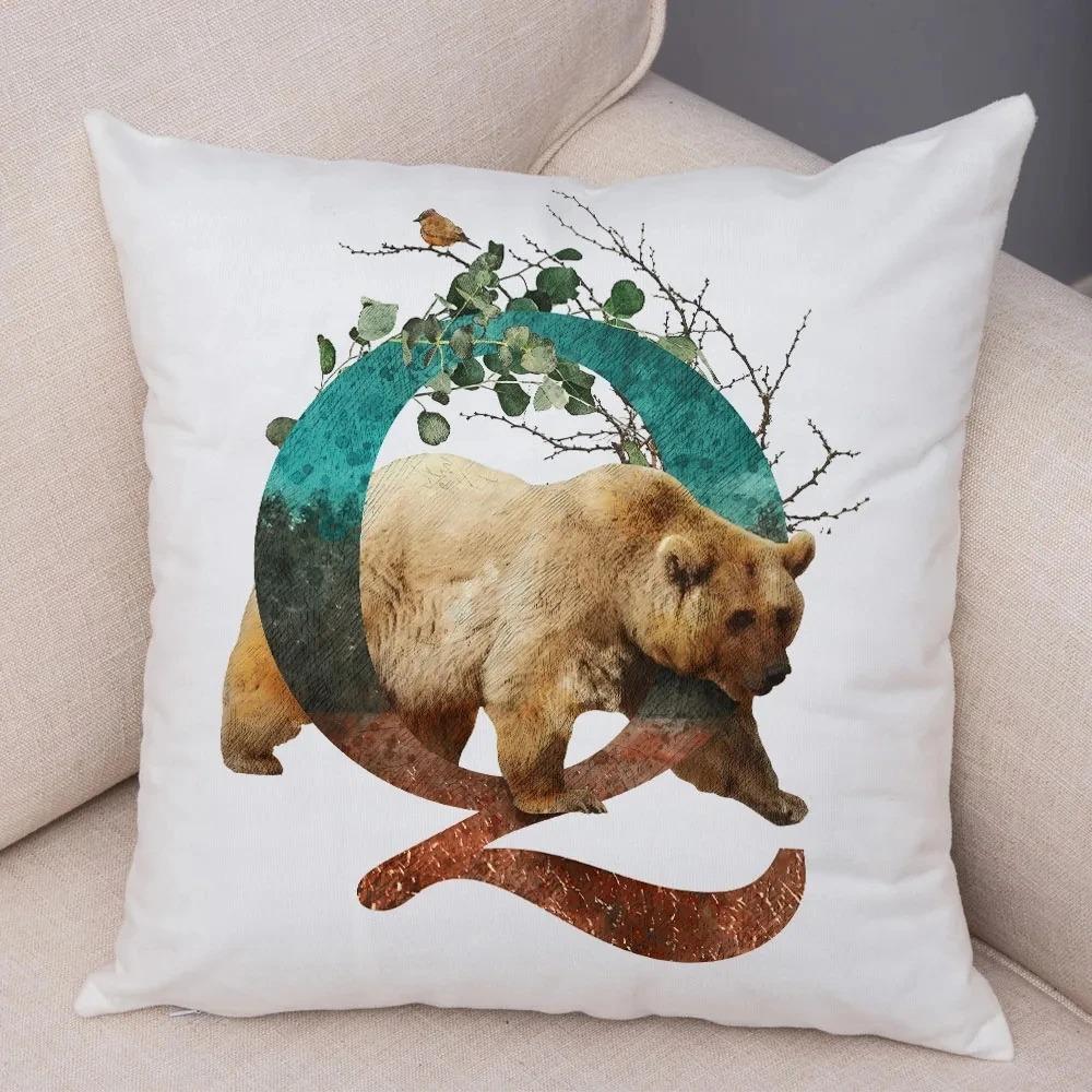 Cartoon Animal Letter Decorative Pillowcase Car Ornaments Office Living Room Sofa Home Pillowcase