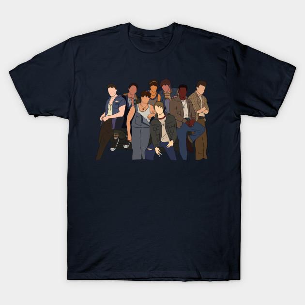 

Men Black Print T-shirt The Outsiders - Musical No-Cut Transfer Paper Print Cotton Tshirt 2XL тёмно-синий