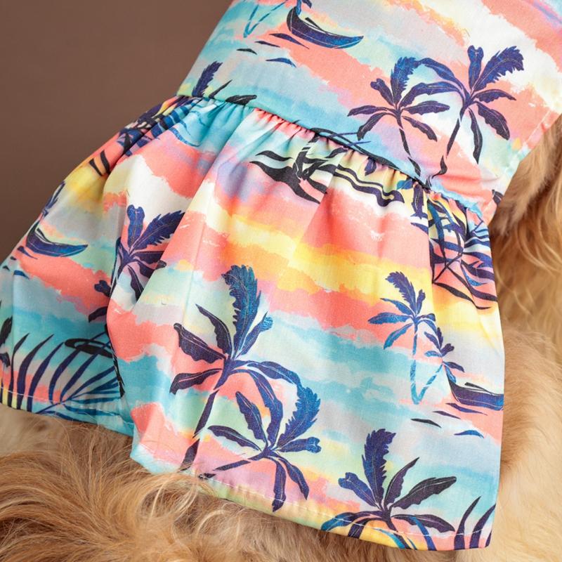 Hundebekleidung Hawaiianischer Blumenprint Strandhemd
