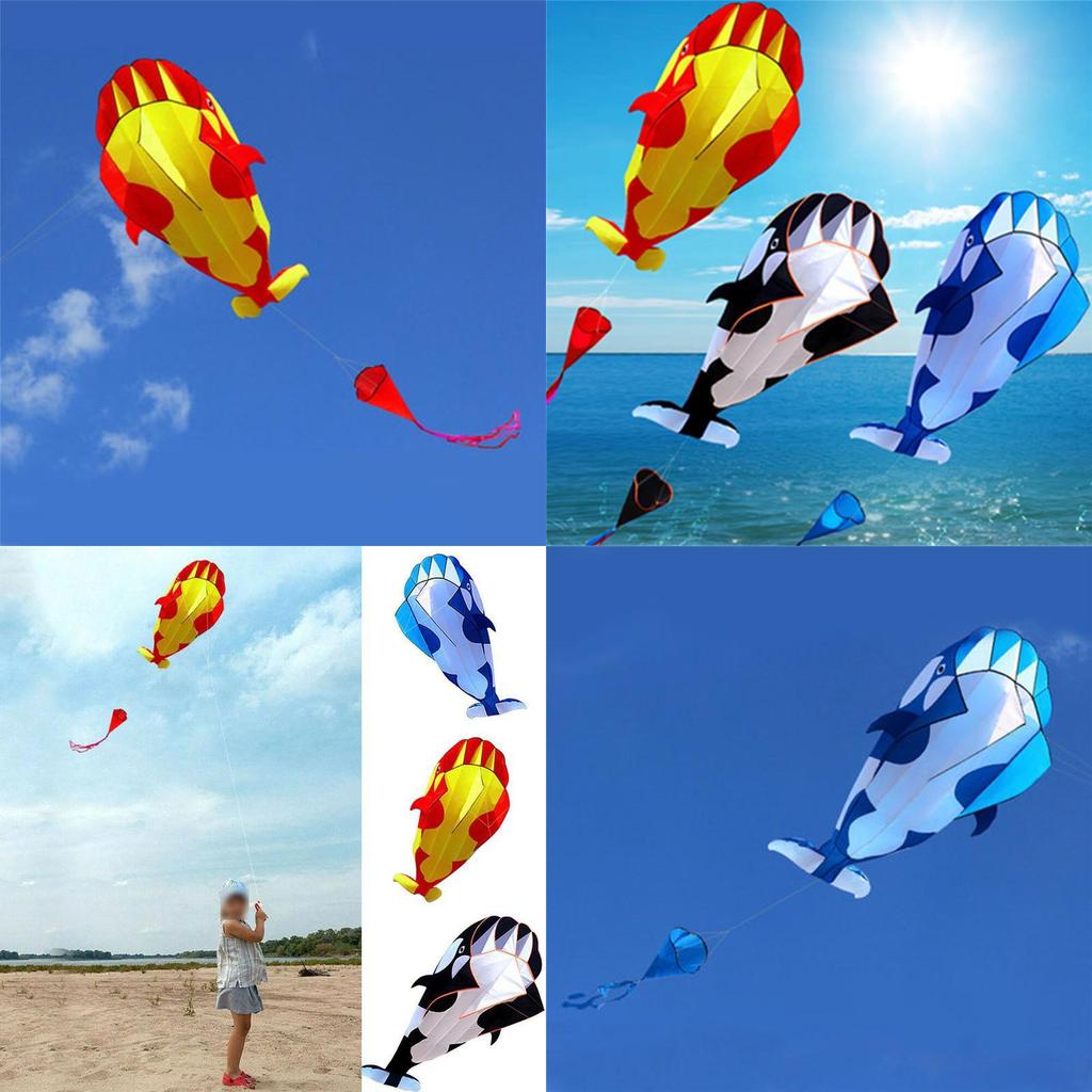 Durable 3d Soft Cartoon Whale Shape Frameless Kite With Fine Workmanship