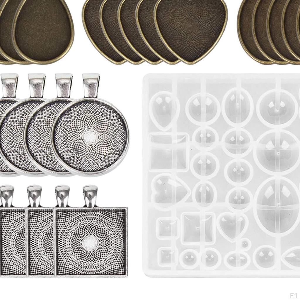 1 Set Silikonanhängermodell mit Tabletts, Schmuckstückherstellungsmodell, Epoxidharzguss