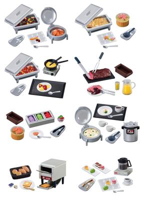 Petit Sample Serie Luxus Petit Hotel Buffet 1 Box H115mm x B70mm x T60mm PVC Re-Ment All-You-Can-Eat!