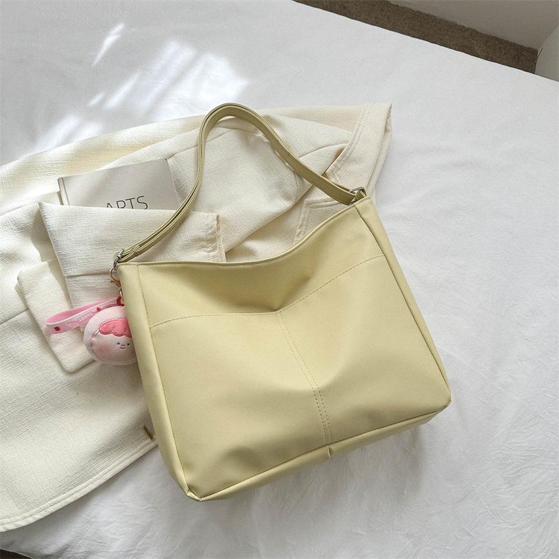 Atmospheric commuting solid color simple texture shoulder messenger bag 2025 spring and summer new foreign style tote bag fashionable women