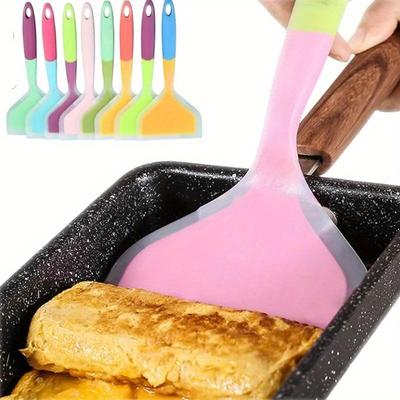 1 ADET Rastgele Renk Silikon Mutfak Gereçleri Pişirme Gereçleri Spatula Sığır Eti Yumurta Mutfak Kazıyıcı Geniş Pizza Pişirme Araçları Kürek