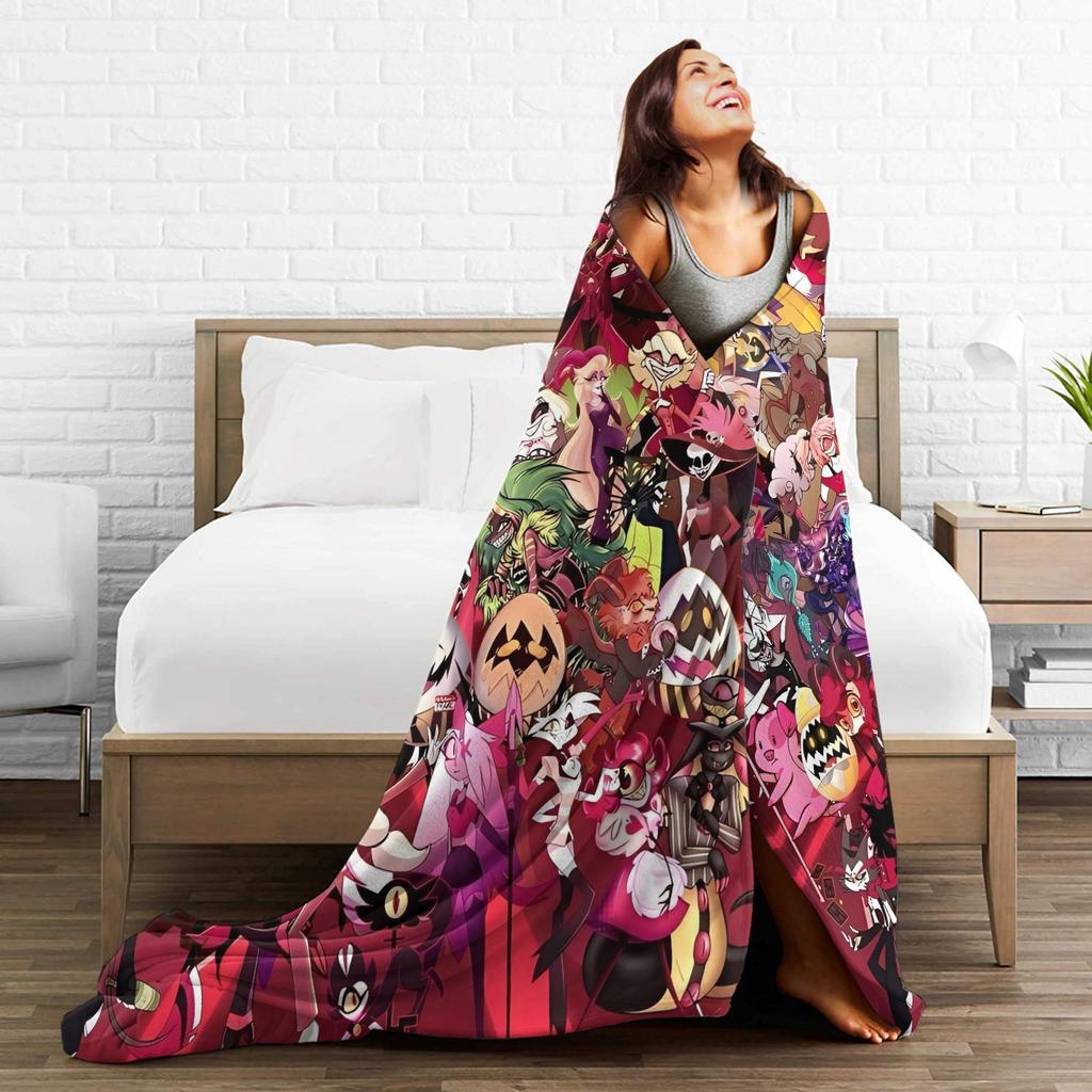 Hazbins Hotels Anime Blankets Quality Soft Warm  Bedding Throws Winter Decorative Living Room Print Bedspread