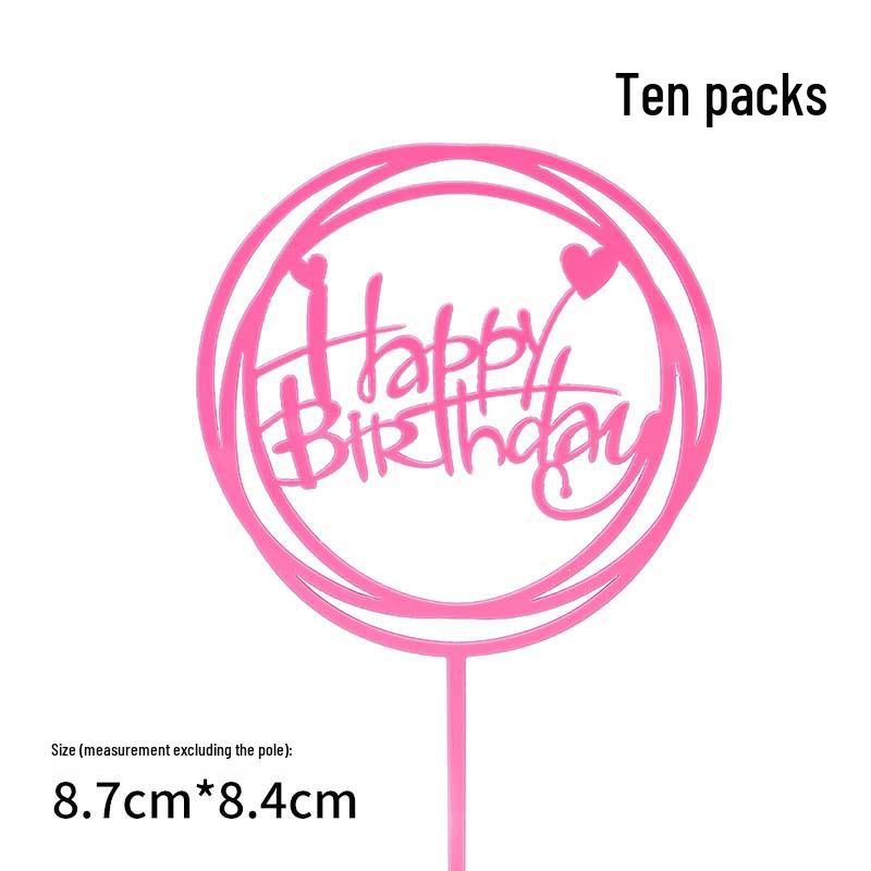 50-Pack Acrylic 'Happy Birthday' Cake Toppers - Popular Party Decorations with Free Shipping