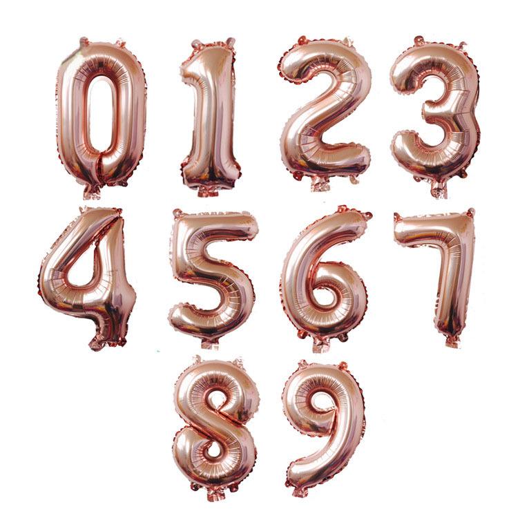 16 32 40 Inch Air Number Large Figures Foil Balloons Happy Birthday Wedding Party Decorations Baby Shower Globos
