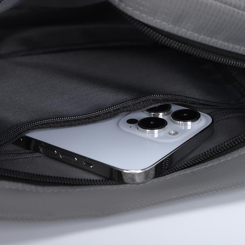 Men's Oxford Cloth Crossbody Bag - Slim Multi-Zip Shoulder Bag for Daily/Commute (3 Color Options)