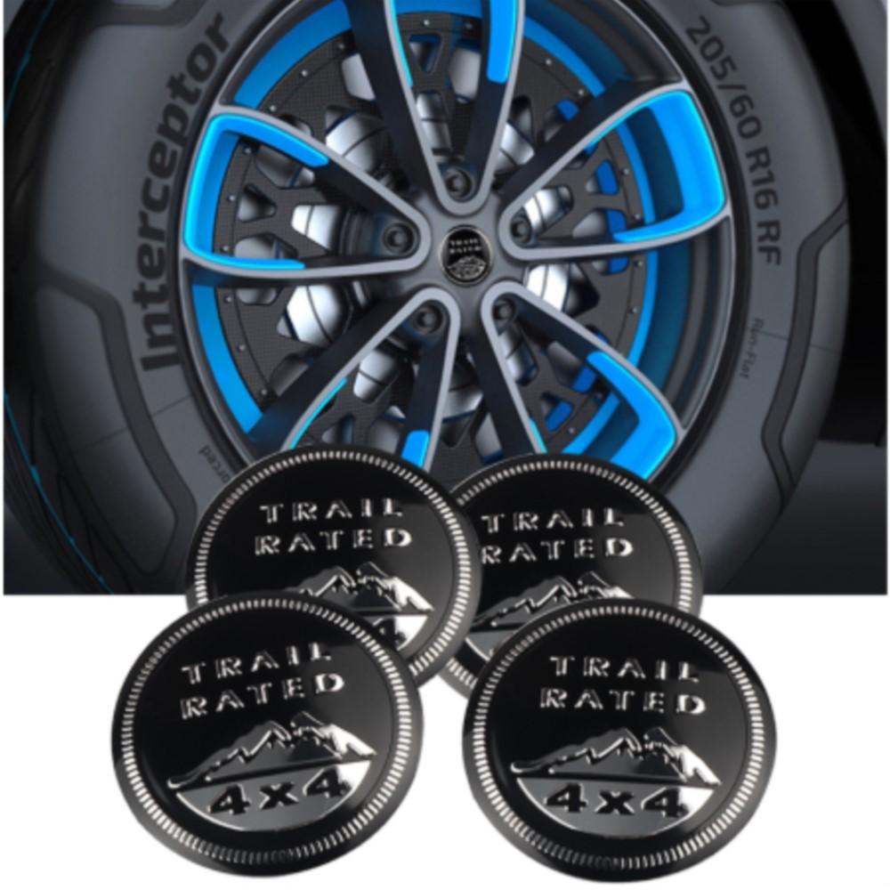 4pcs 56mm Car Wheel Center Hub Stickers Tire Cap Emblem Cover For JEEP Wrangler Grand Cherokee Renegade Compass Auto Accessories AMN1