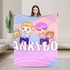 Foxy Boxy and Rocky Lankybox Blanket Soft Warm Novelty Plush Throw Blanket For Couch Bed Camping Flannel Bedspread Bed Cover