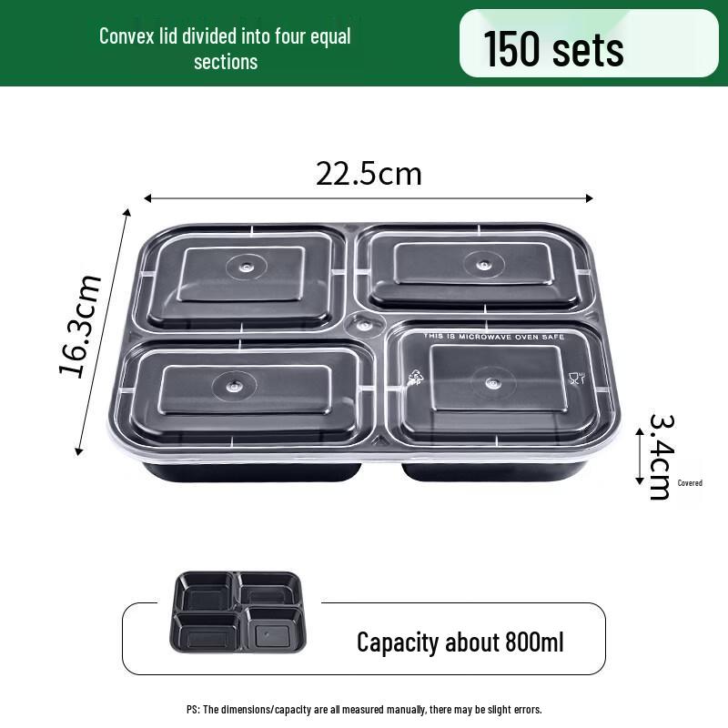 Disposable Compartmentalized Takeaway Meal Box