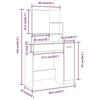 VidaXL Vanity Set, Makeup Table with Stool and Mirror, Cosmetic Dressing Table for Bedroom, Modern, 3114148