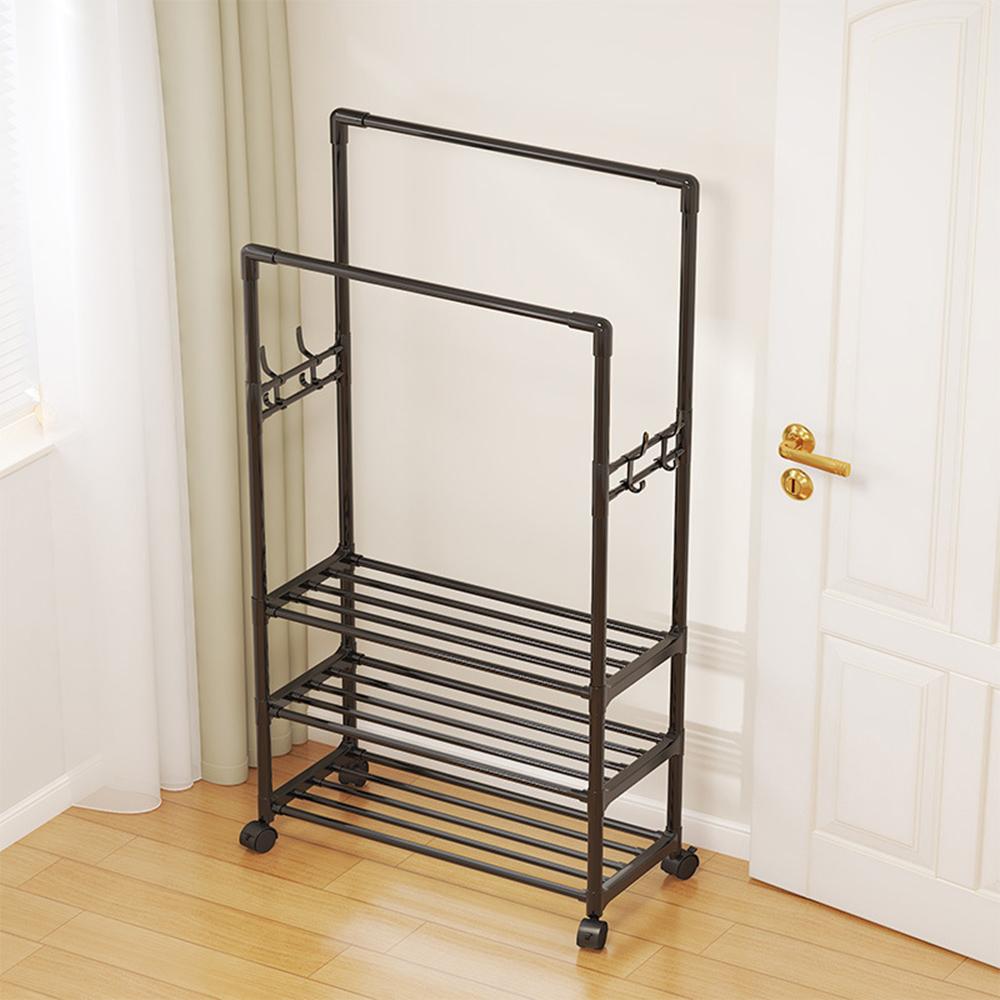 Home Multi-Functional Integrated Shoe And Hat Rack, Bedroom, Living Room Storage Racks, 3 Layers Of Double Row Drying Racks