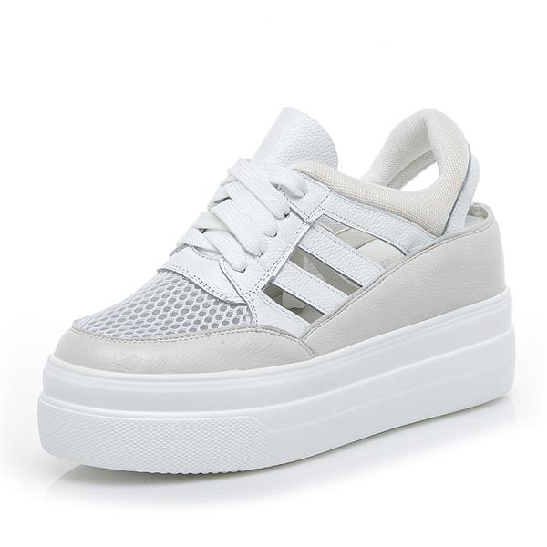 

Мода 2024 Настоящая кожа Обувь на платформе Женские гладиаторские сандалии Женская обувь Харадзюку Повседневные летние кроссовки Женские криперы 39 бежевый