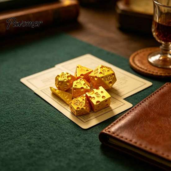 PLA Game Dice 7Pcs 3D Printed Cheese Set, D4/6/8/10/12/20 Multi-side Gaming Dice, Role Playing Polyhedral for Family Night Party Board Collection Set
