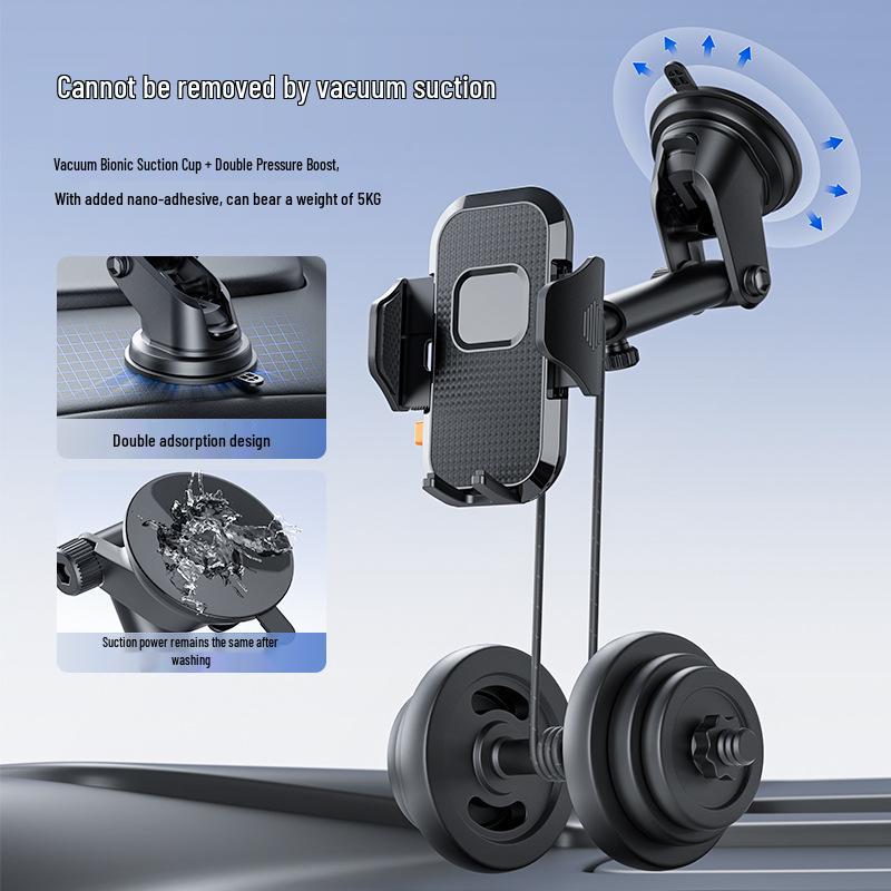 Universal Car Phone Holder with Suction Cup - Compatible with Dashboard, Glass, and Console for Telescopic Navigation.