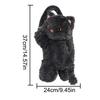 Plush Tissue Dispenser Plush Hangable Animal Car Tissue Holder 2 In 1 Car Tissue Box And Trash Can Decorative Organizer Black