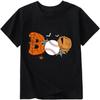 Camiseta de Halloween para Meninos Meninas Criança Esqueleto Fantasma Camisetas Boo Tops Assustadores Manga Curta 2-12 Anos