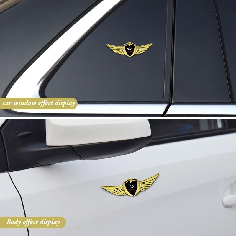 1Pcs Car Badge Metal Wings Body Decoration Sticker Accessories For Audi Q5 Q7 S8 RS5 RS3 RS6 A6 A7 A8 A3 A4 A5 S3 S4 S5 S6 S7 TT