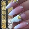 12Grid 3D Gold Ocean Rivet Nail Charms Mixed Seahorsea/Starfish /Conch Pearl/Mini Caviar Beads/Rhinestone Nail Jewery Decoration