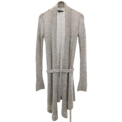 Mohair Blend Long Sleeve Knit Cardigan XS Gray Women Used