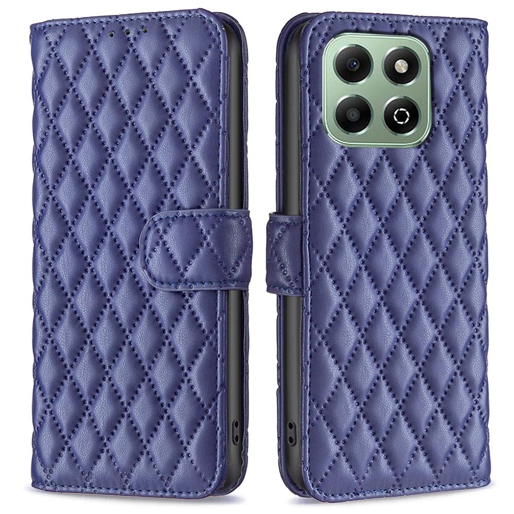 For Honor X6b 4G Case PU Leather Phone Cover Rhombus Imprint