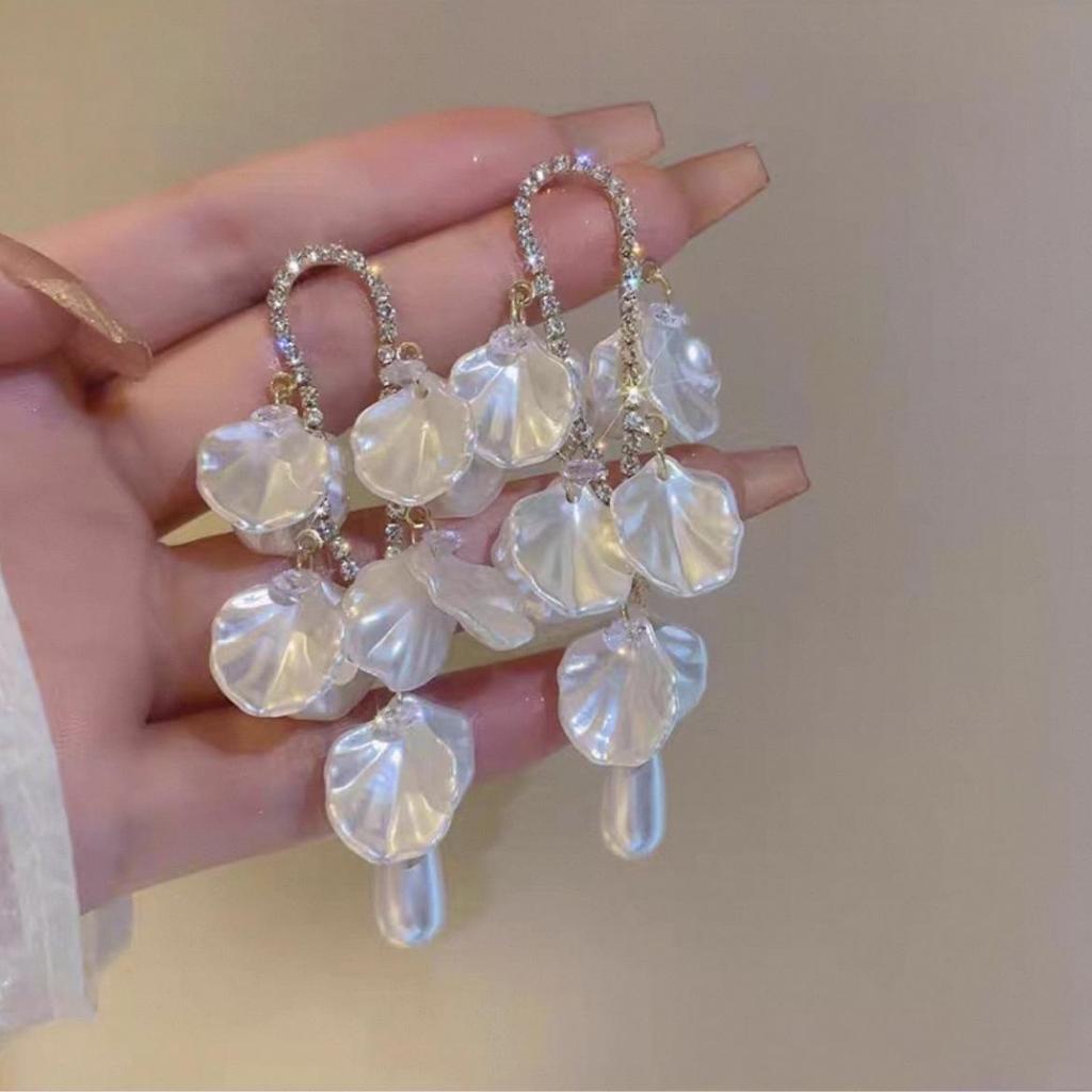 2025 Retro Blume Perle Quaste Ohrringe - Elegante Damen Luxus Hängeohrringe