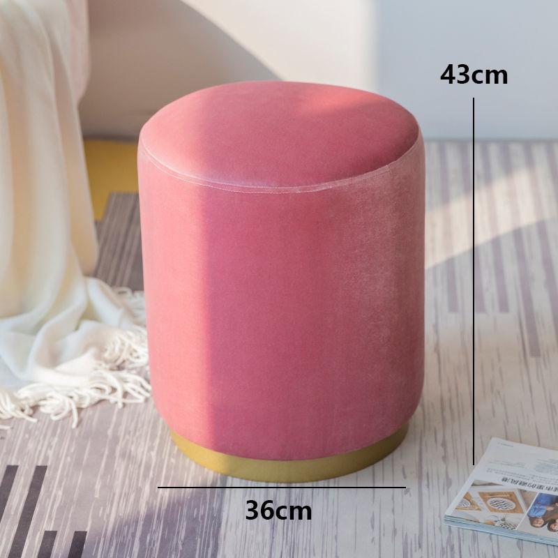 Nordic Stool Luxury Modern Living Room Furniture Ottoman Portable Soft Round Design Stool 1-person Interior Removable Ottoman