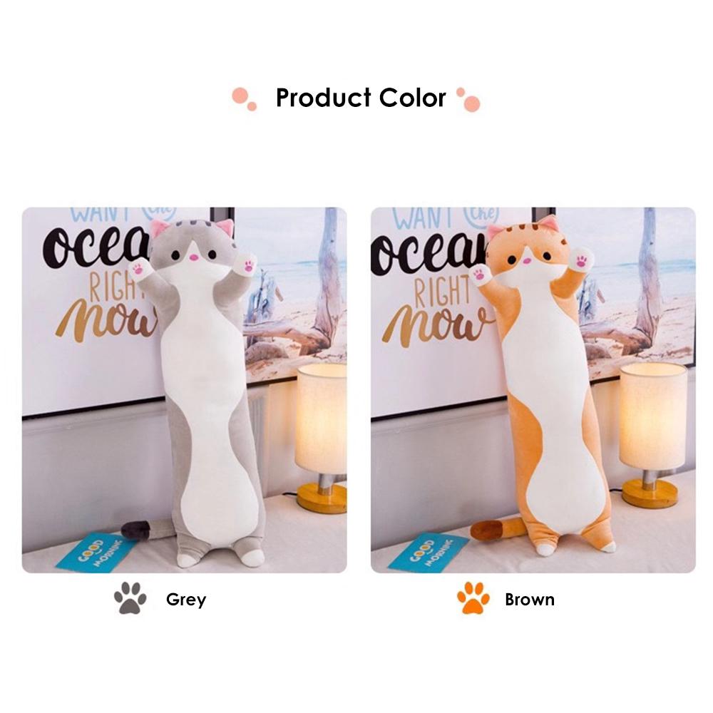 Cute Cartoon Cat Shaped Doll Toy Plush Toy Sleeping Long Throw Pillow Decorative Gift
