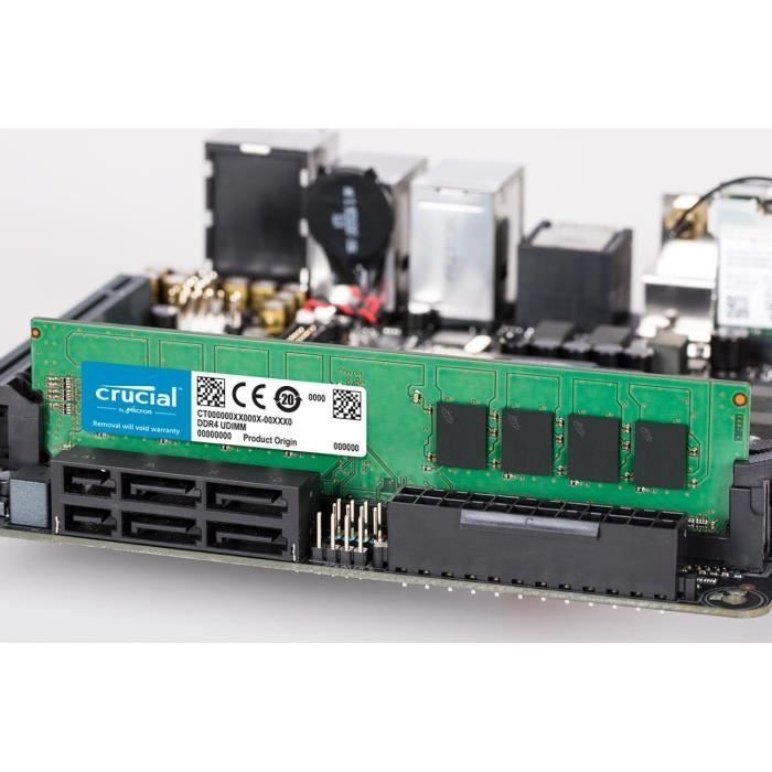 CRUCIAL - Mémoire PC DDR4 - 16Go (1x16Go) - 2400 MHz - CAS 17 (CT16G4DFD824A)