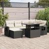 VidaXL Garden Lounge Set 7 Pcs with Cushions Black Wicker 3326507