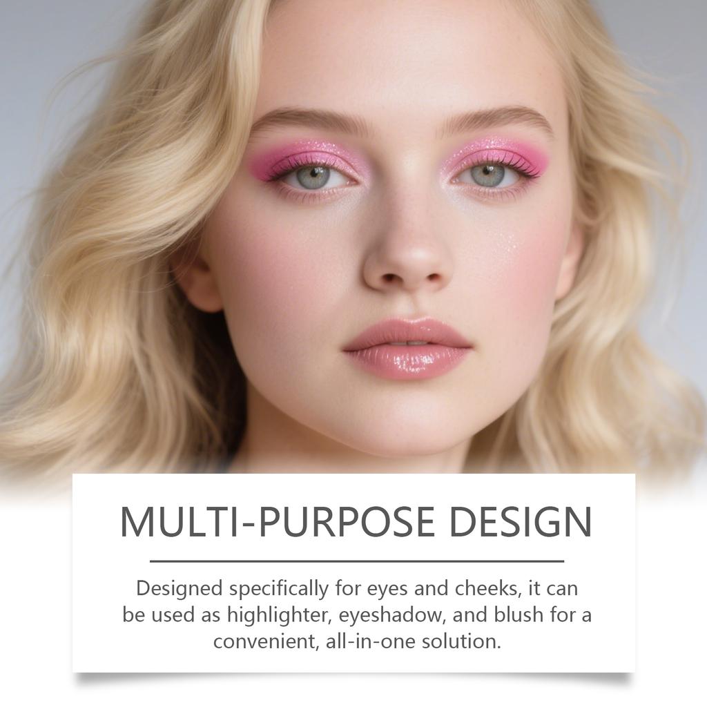 zephoco Highlighter Eyeshadow Blush Palette - Daily Portable Natural Makeup, Multi-Use Eye & Cheek Makeup Palette
