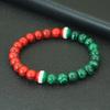 Noter Neues Design Perlenarmband für Männer 8mm Malachit Roter Howlith Stein Armband Freizeit Vielseitiges Zubehör Freund Schmuck