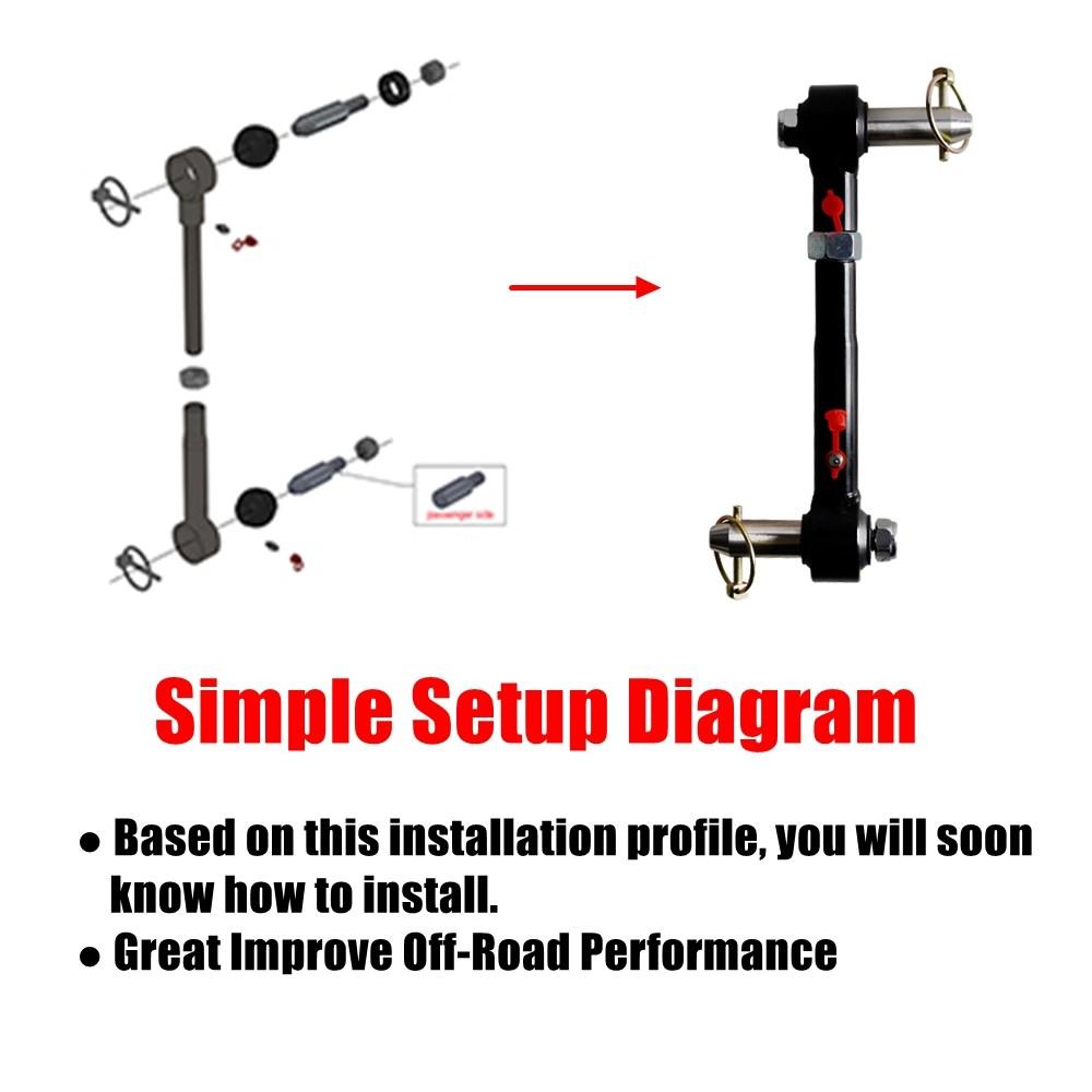 Front Sway Bar Links Disconnects Adjustable 2.5-6" Lifts For Jeep Wrangler JK JKS 2/4 Doors 2007-2018 Stainless Steel Sway Bars