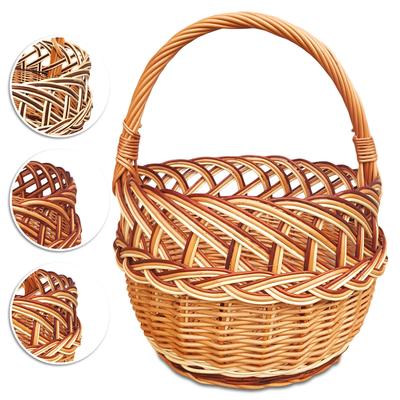 WICKER BASKET Shopping Basket Picnic Mushrooms Gift Easter ECO