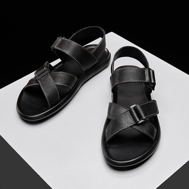 Men Fashionable Sandals Two-layer Leather Rubber Like Soft Soled Outdoor Shoes High-quality Beach Shoes Handcrafted Sizes 37-45