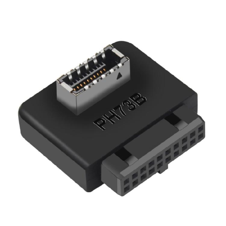 

USB3.0 19P/20P to Type‑E Adapter USB3.0 19PIN Interfaces Vertical Installed 90° Turn for PC Desktop Computer Accessory