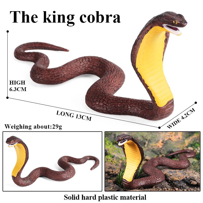 Oenux Simulation Forest Savage Snakes Animals Model Wild Cobra Rattlesnake Python Action Figures Party Favor Decor Kids Toy Gift