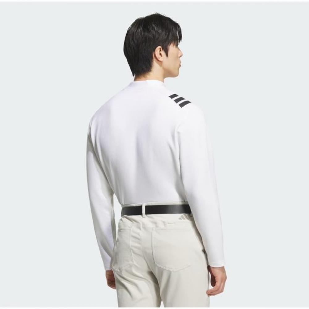 AdidaS Men S Cold Ready 3 StripeS lS Mock Neck Shirt Jl7945