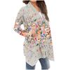 Modischer, lässiger, mittellanger Cardigan-Jackenmantel mit Blumendruck für Damen